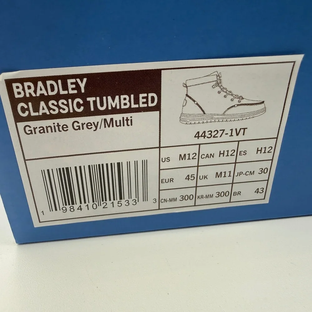 Hey Dude Bradley Classic Tumbled Shoes Men Size 12 Granite Grey Multi 44327-1VT